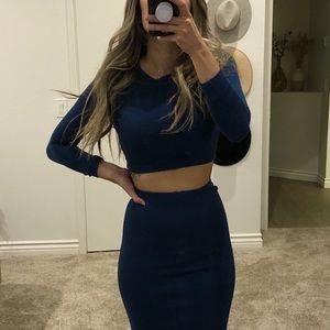 American Apparel blue skirt set